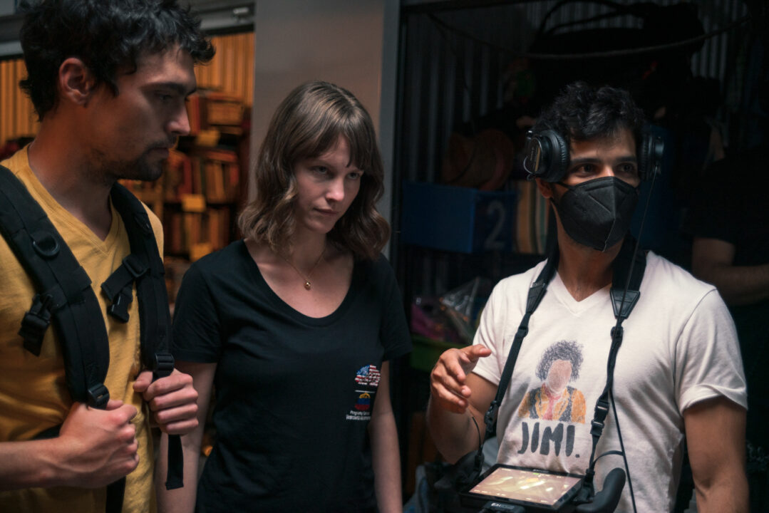 Diego Vicentini directs a scene from his debut feature film, 'Simón.' Photo courtesy of Black Hole Enterprises