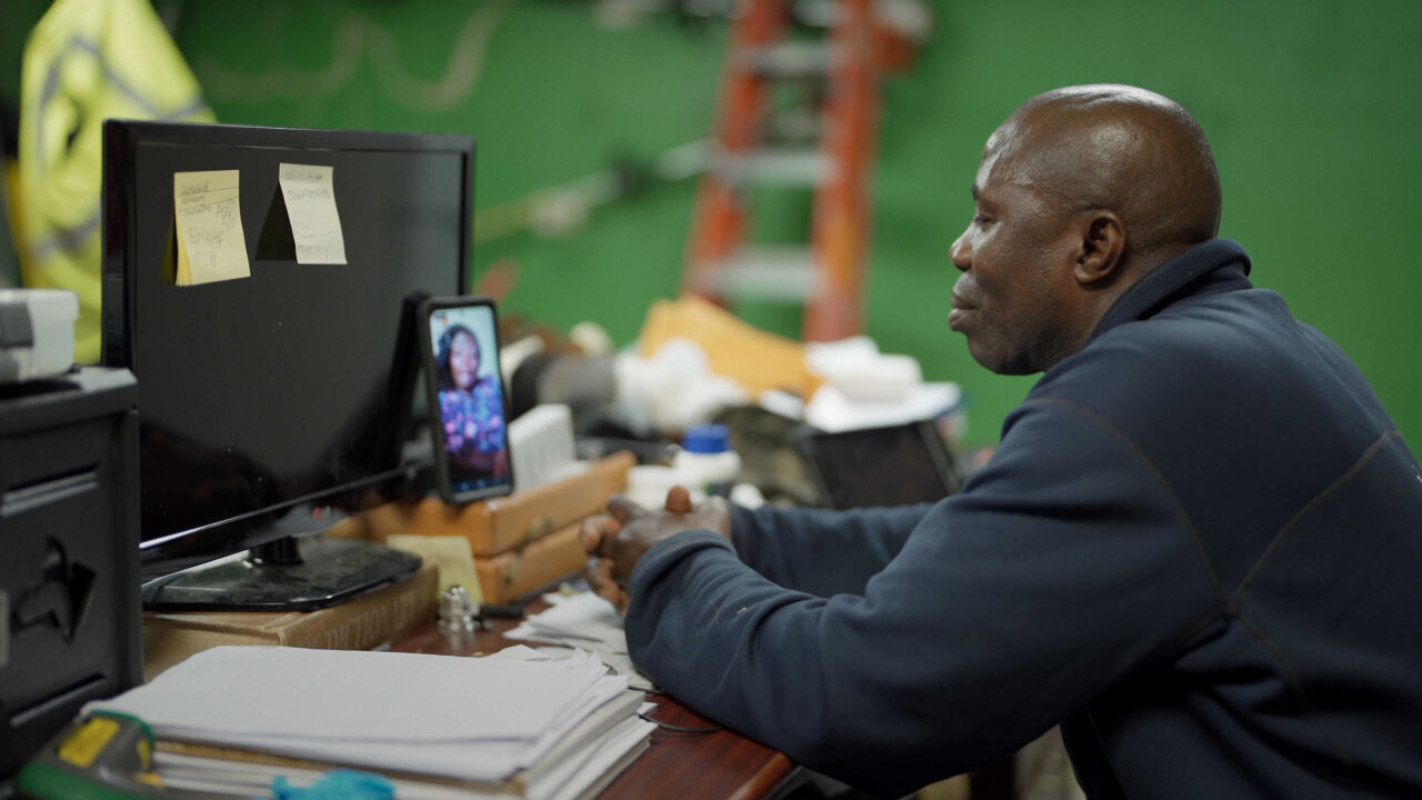 Eric Frimpong in a still from THE TEST, a short documentary by Laura Waters Hinson and Claudia Myers