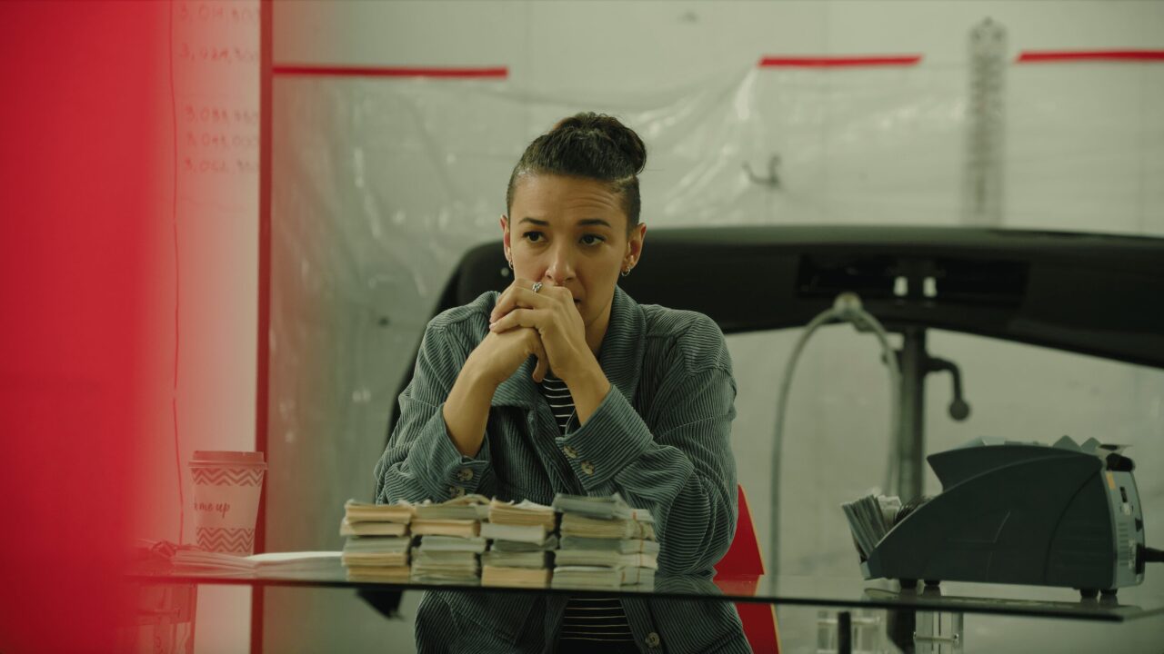 "We had a real presence of women, LGBTQ+, and people of color in front and behind the camera in key positions. That was one of our big goals, and we succeeded. Hiring from underrepresented communities is activism." Pictured: Sofia Yepes as Raquel in 'The Low End Theory,' a film by Francisco Ordonez. Photo courtesy of Atomic Features