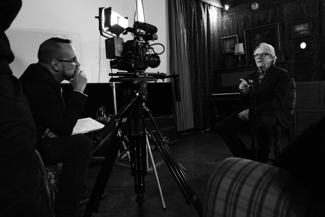 "I interviewed Ken (Loach) three times in the past, and he, too, knew my work. So Jeremy (Corbyn) and I insisted that he join the untitled The Bad Patriots." Pictured: Victor Fraga interviews Jeremy Corbyn in a still from 'The Bad Patriots,' a film by Victor Fraga. Photo courtesy of Dirty Movies